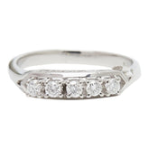 Pt900 プラチナ ダイヤ0.27ct 一文字リング リング 指輪 レディース 14.5号 【中古】