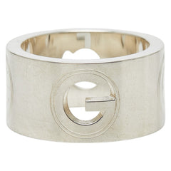 グッチ Gロゴ ワイド リング 指輪 #9 SV925 シルバー レディース GUCCI 【中古】
