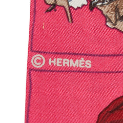 エルメス ツイリー Couvertures et Tenues de Jour 馬着 スカーフ ピンク シルク レディース HERMES 【中古】