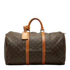 ルイ ヴィトン モノグラム キーポル50 ボストンバッグ M41426 ブラウン PVC レザー レディース LOUIS VUITTON 【中古】