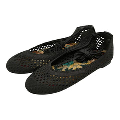 ディオール CDロゴ ビー メッシュ フラット バレエシューズ サイズ37 1/2 ブラック ファブリック レディース Dior 【中古】