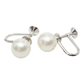 ミキモト K18WG ホワイトゴールド パール8.4mm イヤリング レディース MIKIMOTO 【中古】