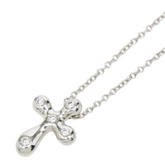 ティファニー エルサ ペレッティ スモールクロス ペンダントネックレス シルバー Pt950 プラチナ ダイヤモンド レディース TIFFANY&Co. 中古