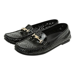 トッズ ダブルT - モカシン ローファー ドライビングシューズ サイズ37 ブラック パテントレザー レディース TOD’S 【中古】