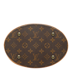 ルイ ヴィトン モノグラム プチ バケットPM トートバッグ ショルダーバッグ M42238 ブラウン PVC レザー レディース LOUIS VUITTON 【中古】