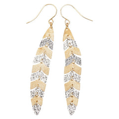 K18YG イエローゴールド K18WG ホワイトゴールド リーフモチーフ ピアス レディース 【中古】