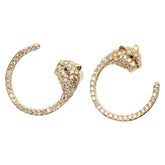 K18YG イエローゴールド ダイヤ1.00ct パンサーモチーフ スタッドピアス ピアス レディース 【中古】