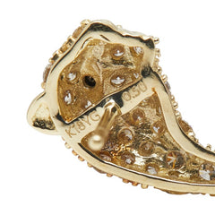 K18YG イエローゴールド ダイヤ1.00ct パンサーモチーフ スタッドピアス ピアス レディース 【中古】