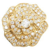 K18YG イエローゴールド ダイヤ0.50ct フラワーモチーフ ペンダントトップ レディース 【中古】