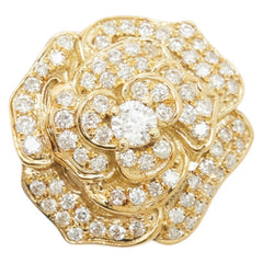 K18YG イエローゴールド ダイヤ0.50ct フラワーモチーフ ペンダントトップ レディース 【中古】