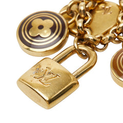 ルイ ヴィトン ポルトクレ シェンヌ パスティーユ キーホルダー チャーム M65386 ゴールド ブラウン メッキ レディース LOUIS VUITTON 【中古】