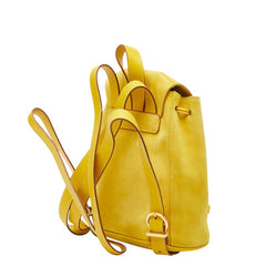 サルヴァトーレフェラガモ ガンチーニ ミニバックパック リュック イエロー系 レザー レディース Salvatore Ferragamo 【中古】