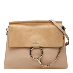 クロエ フェイ 斜め掛け ショルダーバッグ ピンク ベージュ レザー スウェード レディース Chloe 【中古】