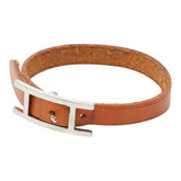 エルメス アピ1 ブレスレット ブラウン シルバー金具 レザー レディース HERMES 【中古】