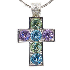 スワロフスキー クロス ペンダント ネックレス メタル ラインストーン ビジュー レディース SWAROVSKI 【中古】