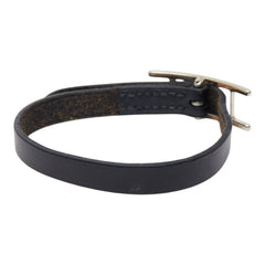 エルメス アピ3 ブレスレット ブラック シルバー レザー メタル レディース HERMES 【中古】