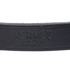 エルメス アピ3 ブレスレット ブラック シルバー レザー メタル レディース HERMES 【中古】