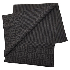 フェンディ ズッカ マフラー グレー レディース FENDI 【中古】
