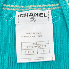 シャネル Vネック ニット サイズ36 P17792W02771 ライトブルー カシミヤ レディース CHANEL 【中古】