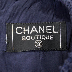 シャネル ブティック トリコロール スカート ネイビー マルチカラー ツイード レディース CHANEL 【中古】