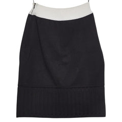 シャネル バイカラー ニットスカート サイズ34 P46120K05797 ブラック ホワイト レーヨン ポリエステル レディース CHANEL 【中古】