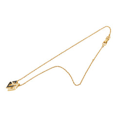 ジバンシー ロゴ ネックレス ゴールド ブラック メッキ ラインストーン レディース Givenchy 【中古】