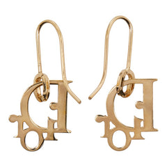 ディオール ロゴ ピアス ゴールド メッキ レディース Dior 【中古】