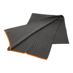 エルメス Hロゴ ストール グレー シルク レディース HERMES 【中古】