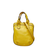 ロエベ アナグラム フィエスタ ハンドバッグ ショルダーバッグ 2WAY イエロー レザー レディース LOEWE 中古