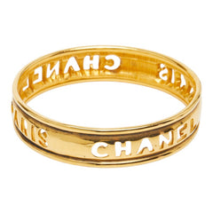 シャネル ロゴ バングル ゴールド メッキ レディース CHANEL 【中古】