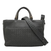 ボッテガヴェネタ イントレチャート ハンドバッグ ショルダーバッグ 2WAY グレー レザー パイソン レディース BOTTEGAVENETA 中古