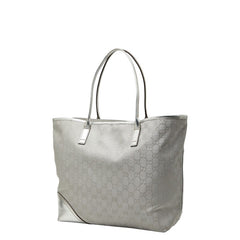 グッチ GGキャンバス ニューブリット トートバッグ ショルダーバッグ 169945 シルバー キャンバス レザー レディース GUCCI 【中古】