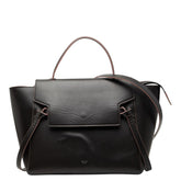 セリーヌ ベルトバッグ ハンドバッグ ショルダーバッグ 2WAY ダークブラウン ピンク レザー レディース CELINE 【中古】