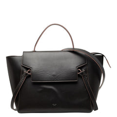 セリーヌ ベルトバッグ ハンドバッグ ショルダーバッグ 2WAY ダークブラウン ピンク レザー レディース CELINE 【中古】