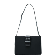 プラダ ワンショルダーバッグ ブラック レザー テスートナイロン レディース PRADA 【中古】