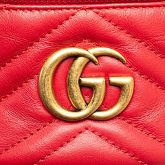 グッチ GGマーモント リュック バックパック バニティバッグ 598594 レッド レザー レディース GUCCI 【中古】