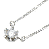Pt850 プラチナ ダイヤ0.17ct プチネックレス ネックレス レディース 【中古】