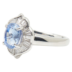 Pt850 プラチナ サファイア2.01ct ダイヤ0.32ct リング 指輪 レディース 11号 【中古】