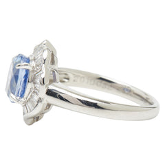 Pt850 プラチナ サファイア2.01ct ダイヤ0.32ct リング 指輪 レディース 11号 【中古】