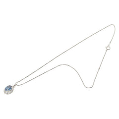 Pt900 プラチナ Pt850 プラチナ サファイア2.40ct ダイヤ0.27ct ペンダント ネックレス レディース 【中古】