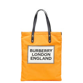 バーバリー ロゴ トートバッグ オレンジ ナイロン レザー レディース BURBERRY 中古