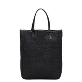 フェンディ ズッキーノ ハンドバッグ 8BH006 ブラック キャンバス レザー レディース FENDI 中古