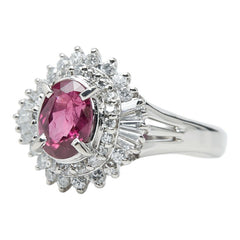 Pt900 プラチナ ルビー1.53ct ダイヤ0.50ct リング 指輪 レディース 12号 【中古】
