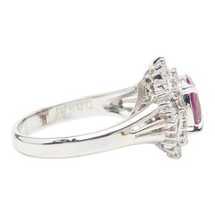 Pt900 プラチナ ルビー1.53ct ダイヤ0.50ct リング 指輪 レディース 12号 【中古】