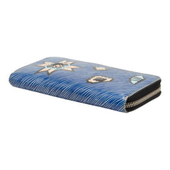 ルイ ヴィトン エピ ジッピーウォレット サマー スターダスト 長財布 M61494 ブルー レザー レディース LOUIS VUITTON 【中古】