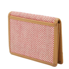 バーバリー ノバチェック カードケース パスケース ベージュ レッド レザー キャンバス レディース BURBERRY 【中古】