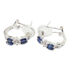 Pt900 プラチナ サファイア ダイヤ0.08ct リングピアス ピアス レディース 【中古】