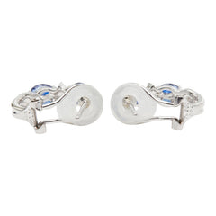 Pt900 プラチナ サファイア ダイヤ0.08ct リングピアス ピアス レディース 【中古】
