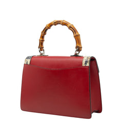 グッチ バンブー リリス コーラルスネーク スモール ハンドバッグ ショルダーバッグ 2WAY 453751 レッド レザー パイソン ビジュー レディース GUCCI 【中古】