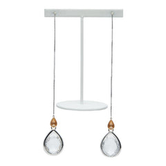 K18YG イエローゴールド K18WG ホワイトゴールド トパーズ21.54ct ダイヤ0.01ct 吉田綾子 朝つゆ ピアス レディース 【中古】